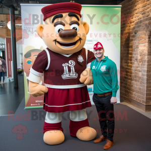 Maroon Irish Castle maskot...