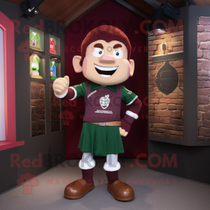 Maroon Irish Castle maskot...