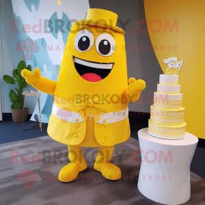 Żółty tort weselny w...