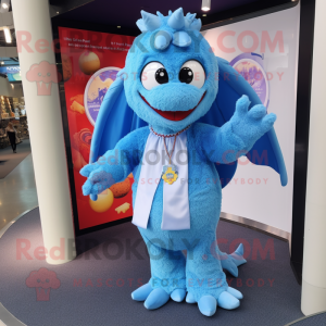 Sky Blue Dragon maskot...