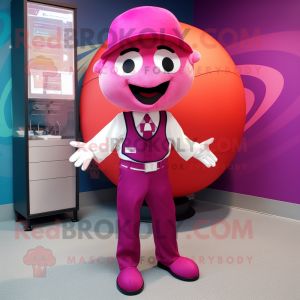 Magenta honkbal mascotte...