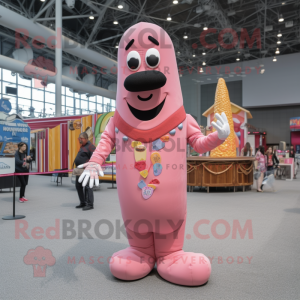 Pink Hot Dog maskot kostume...