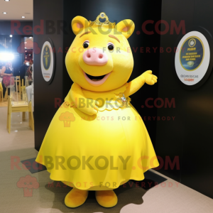 Yellow Sow maskot kostym...