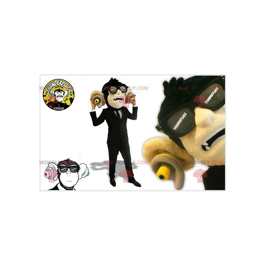 Mascota mono negro con tapones en los oídos - Redbrokoly.com Mascota mono negro con tapones en los oídos - Redbrokoly.com