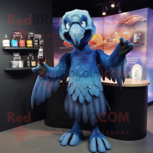 Blue Vulture maskot kostume...
