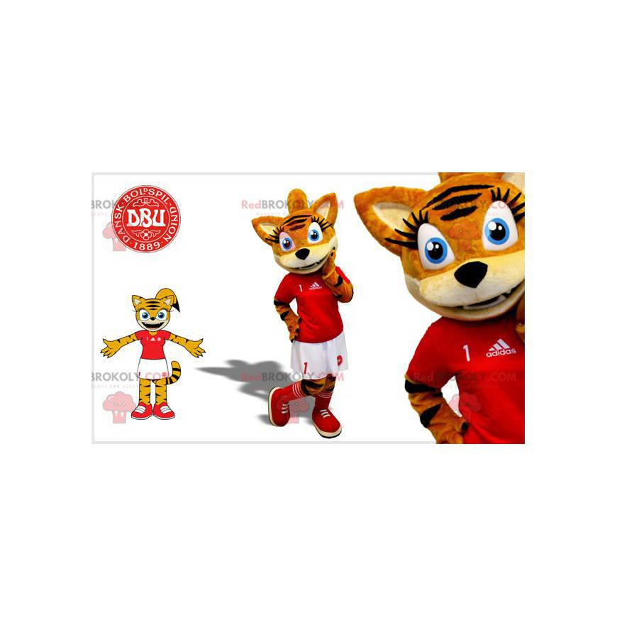 Maskot leopardí kočka tygřice v tenistka oblečení - Maskot leopardí kočka tygřice v tenistka oblečení -