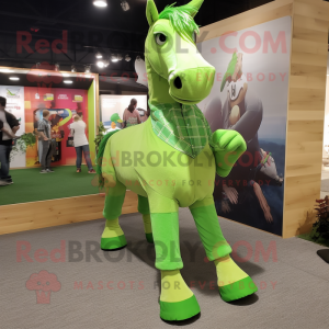 Lime Green Horse mascotte...