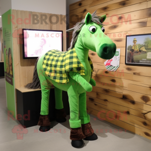 Lime Green Horse mascotte...