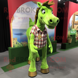 Lime Green Horse mascotte...