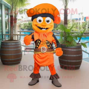 Orange Pirat maskot kostume...