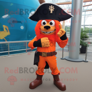 Orange Pirat maskot kostume...