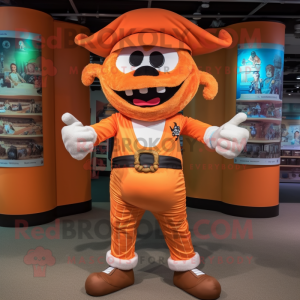 Orange Pirate maskot kostym...