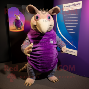 Paars Armadillo mascotte...