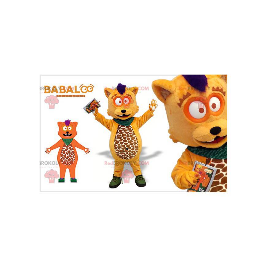 Mascotte d'ours orange de castor Babaloo orange marron et blanc