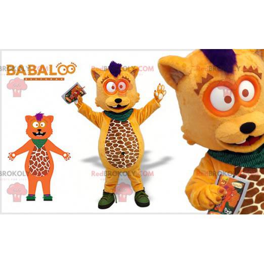 Castor laranja Babaloo mascote urso laranja marrom e branco -