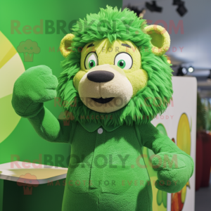 Green Lion maskot kostume...