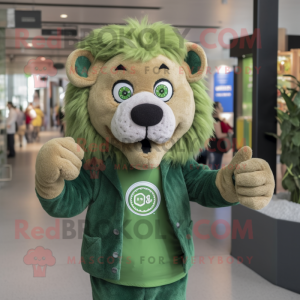 Green Lion mascotte kostuum...