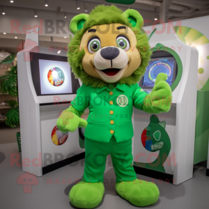 Green Lion mascotte kostuum...