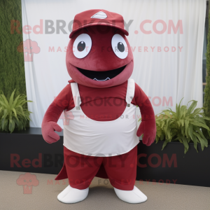 Maroon tun maskot kostume...