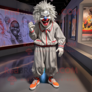 Gray Evil Clown mascotte...