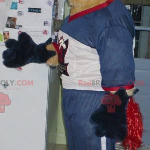 Mascotte de cheval de jument beige et rouge - Redbrokoly.com
