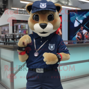 Navy Puma maskot kostyme...