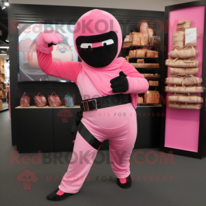 Roze Ninja mascotte kostuum...