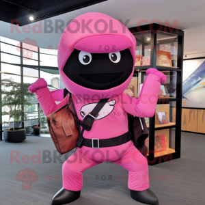 Pink Ninja maskot kostume...