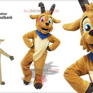 Mascotte bruine geitenbok met hoorns - Redbrokoly.com