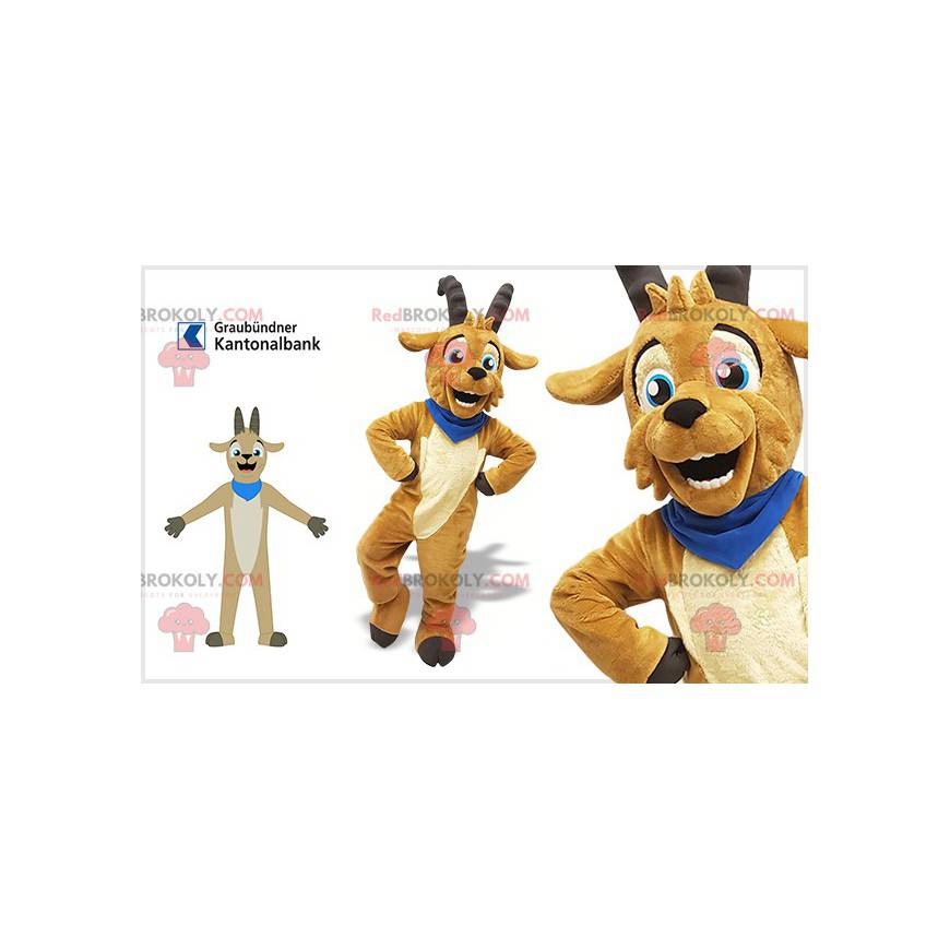 Mascotte bruine geitenbok met hoorns - Redbrokoly.com