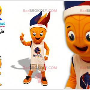 Mascote redondo e sorridente do basquete - Redbrokoly.com