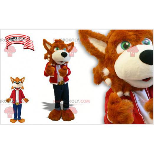 Perro mascota lobo marrón con ojos verdes - Redbrokoly.com