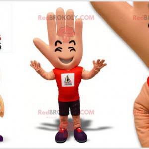 Giant hand mascot. Supporter mascot - Redbrokoly.com