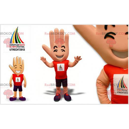 Reuze handmascotte. Aanhanger mascotte - Redbrokoly.com