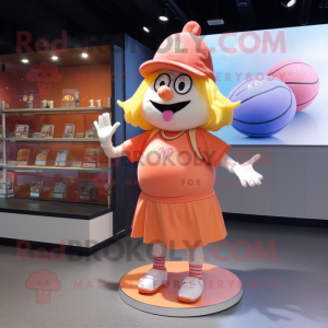 Peach Witch mascot costume character dressed with a Running Shorts and Caps