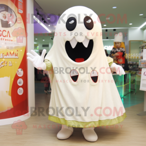 Cream Ghost maskot kostyme...