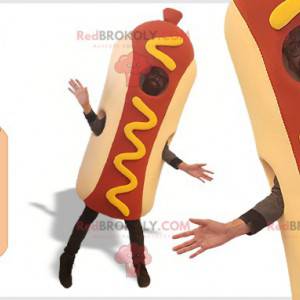 Mascotte gigante di hot dog. Costume da fast food -