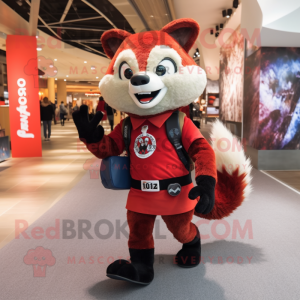 Red Raccoon maskot kostume...