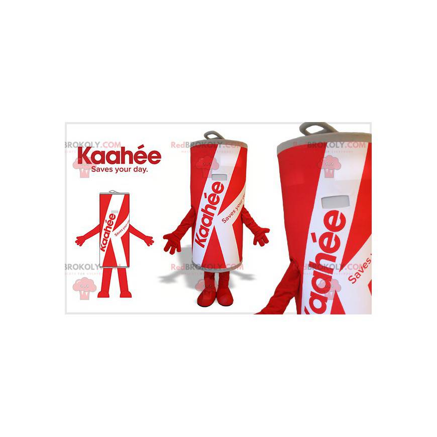 Giant red and white can mascot - Redbrokoly.com