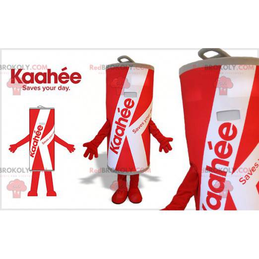 Obří červená a bílá může maskot - Redbrokoly.com