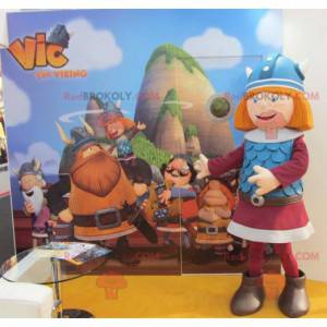 Mascotte rousse de Vic le Viking célèbre personnage de télé -