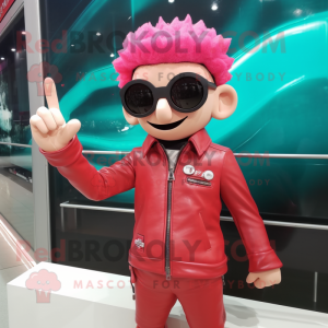 Rød Pink maskot kostume...