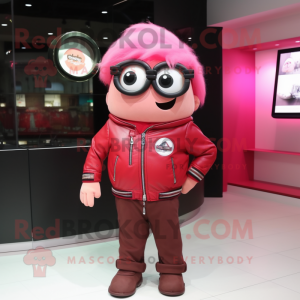 Rood roze mascotte kostuum...