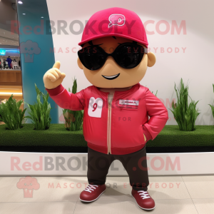 Rood roze mascotte kostuum...