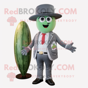 Gray Watermelon mascot costume character dressed with a Blazer and Cummerbunds