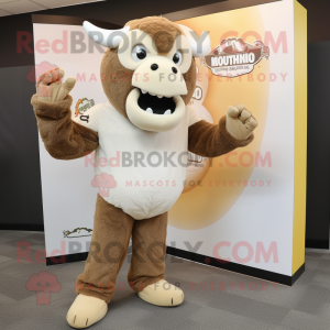 Cream Bison maskot kostyme...