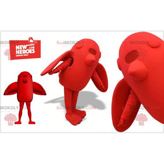 Mascotte gigante dell'uccello rosso. Mascotte rossa -