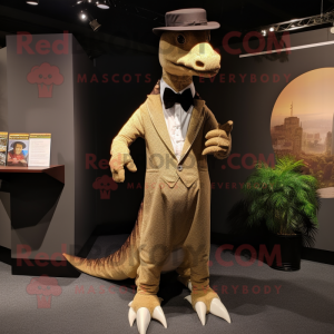 nan Diplodocus mascot costume character dressed with a Suit Pants and Shoe clips