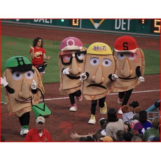 4 giant head mascots with caps - Redbrokoly.com