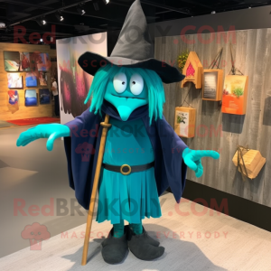 Teal Witch mascotte kostuum...